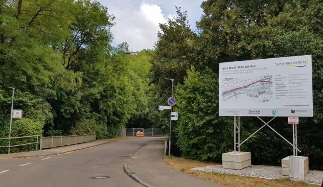 Übersichtstafel Staukanalbau Übersichtstafel Staukanalbau