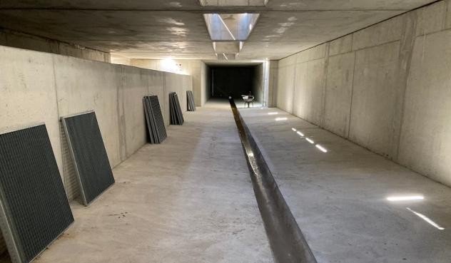 Innenansicht des neuen Staukanals Innenansicht des neuen Staukanals