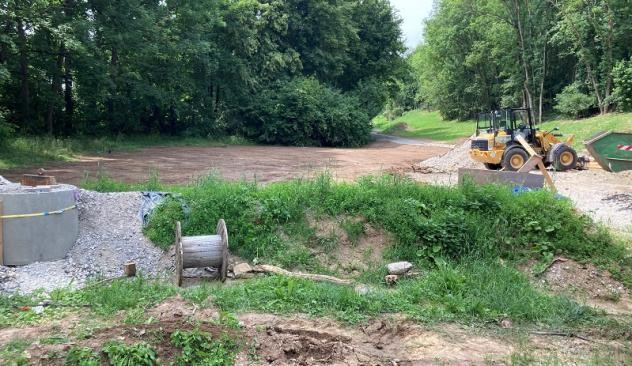 Bauarbeiten am neuen Staukanal Glems Bauarbeiten am neuen Staukanal Glems